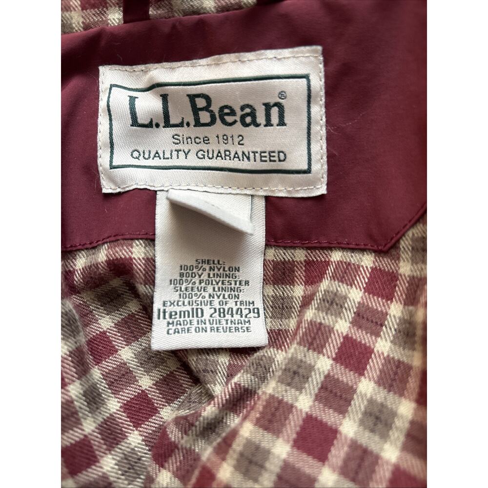 VTG LL Bean Bomber Jacket Mens XL Red Plaid Lining Zip Pockets Outdoors Gorpcore - Picture 11 of 12